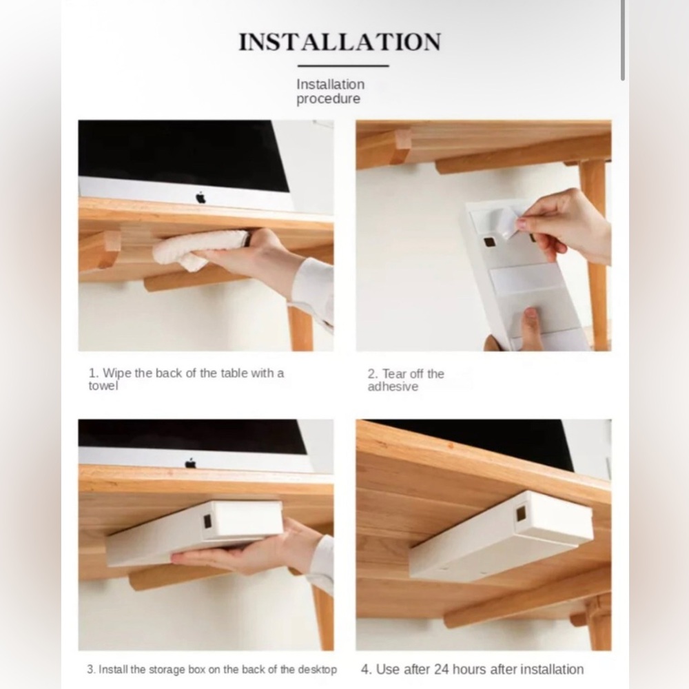Drawer Desk Hidden Storage (2pcs) - Picture 5 of 5